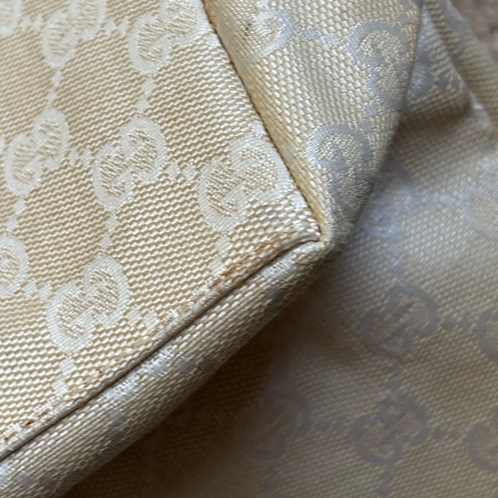 Auth GUCCI tote Shoulder bag GG pattern canvas leather Beige - Picture 9 of 16